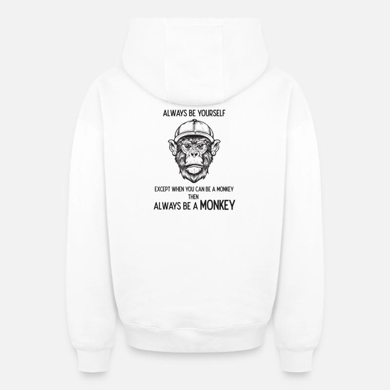 Sei immer ein Affe - Oversized Heavyweight Unisex Zip Hoodie - Weiß