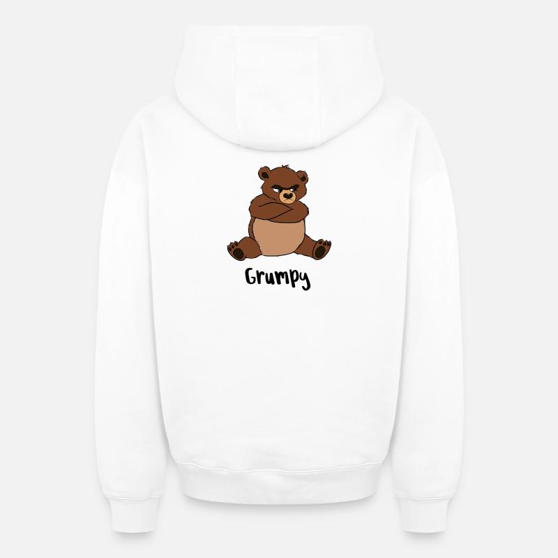 Grumpy - Oversized Heavyweight Unisex Zip Hoodie - Weiß
