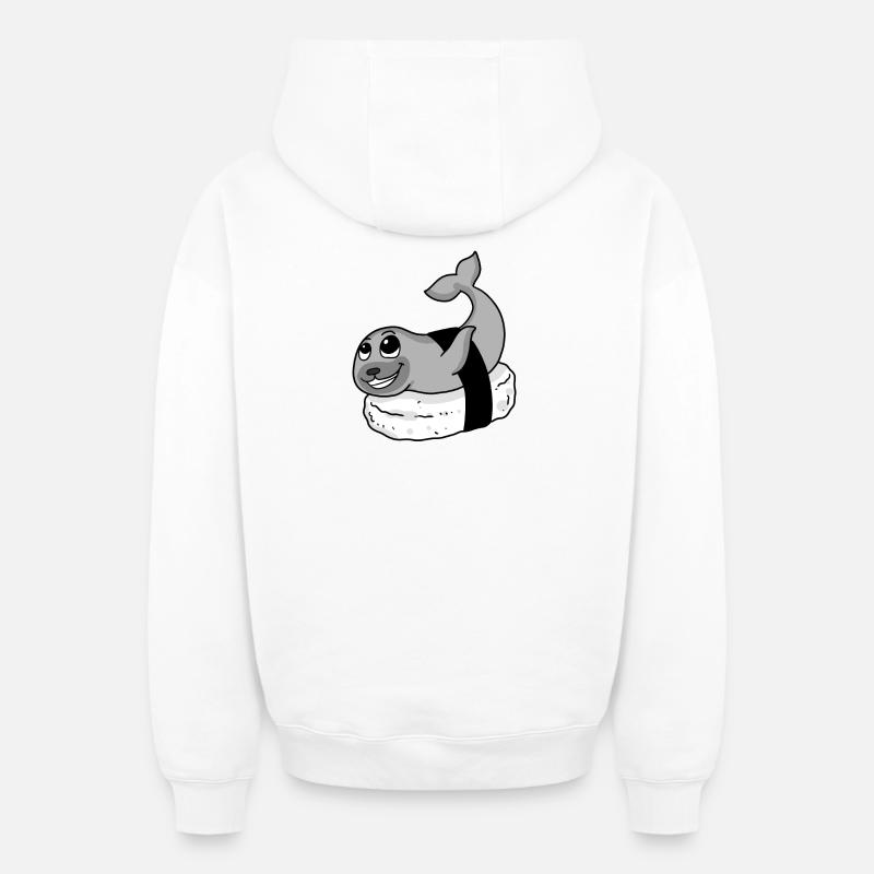 Sushi - Sweat à capuche unisexe zippé oversize épais SPREAD - blanc