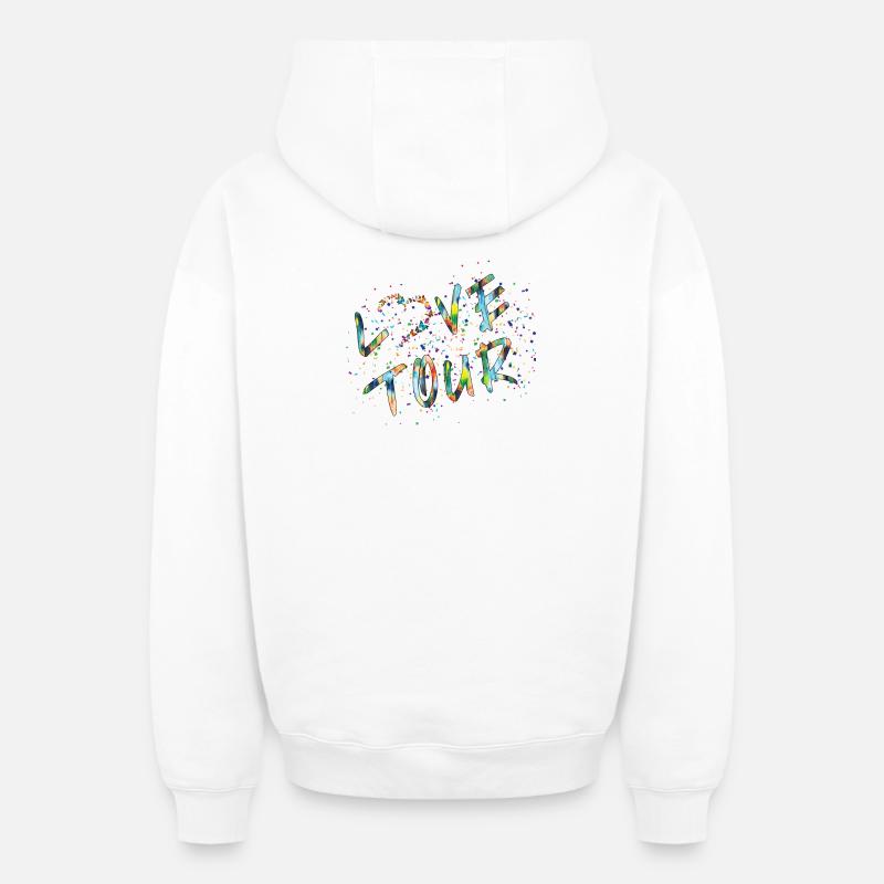 LOVE TOUR V1 - Sweat à capuche unisexe zippé oversize épais SPREAD - blanc