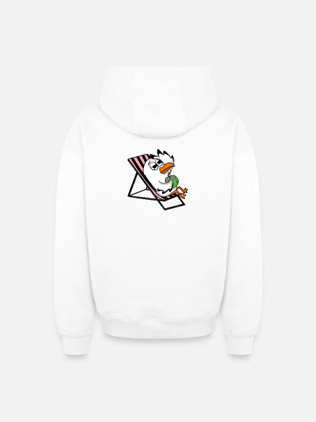 Gull - Oversized Heavyweight Unisex Zip Hoodie - white