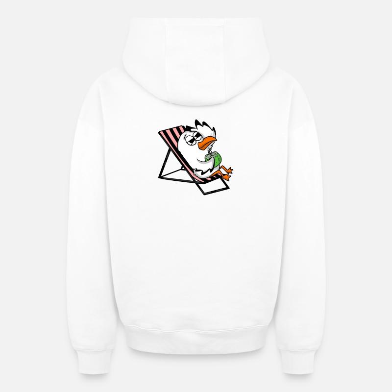 Mouette - Sweat à capuche unisexe zippé oversize épais SPREAD - blanc