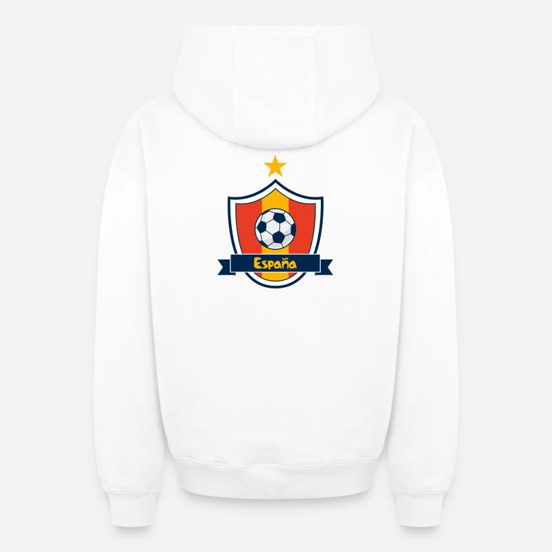 Armoiries Espagne - Sweat à capuche unisexe zippé oversize épais SPREAD - blanc