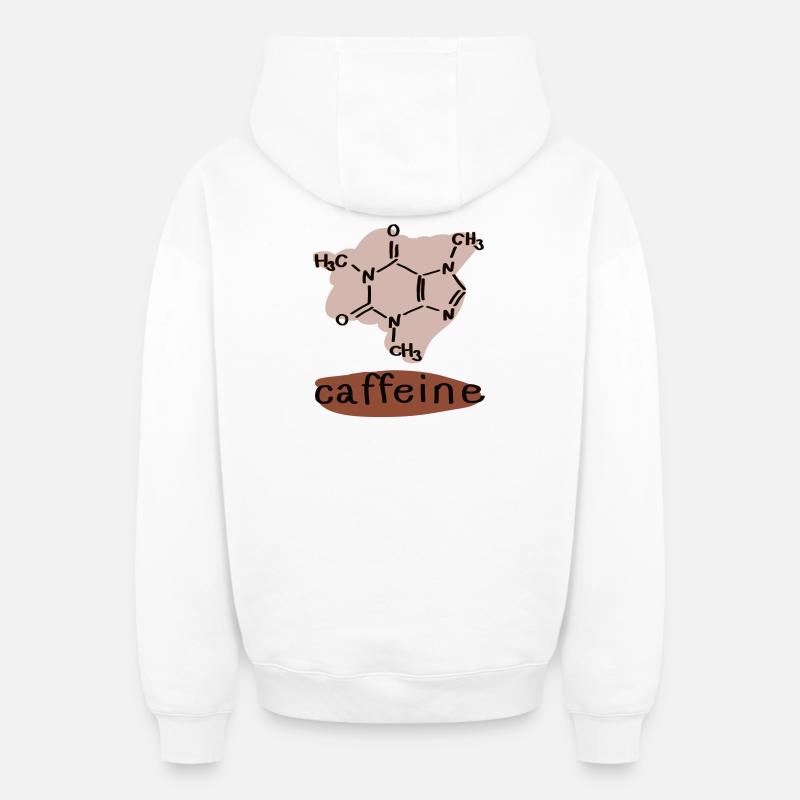 Caféine - Sweat à capuche unisexe zippé oversize épais SPREAD - blanc