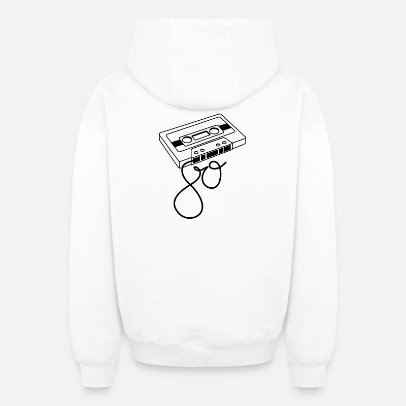 Années 80 - Sweat à capuche unisexe zippé oversize épais SPREAD - blanc