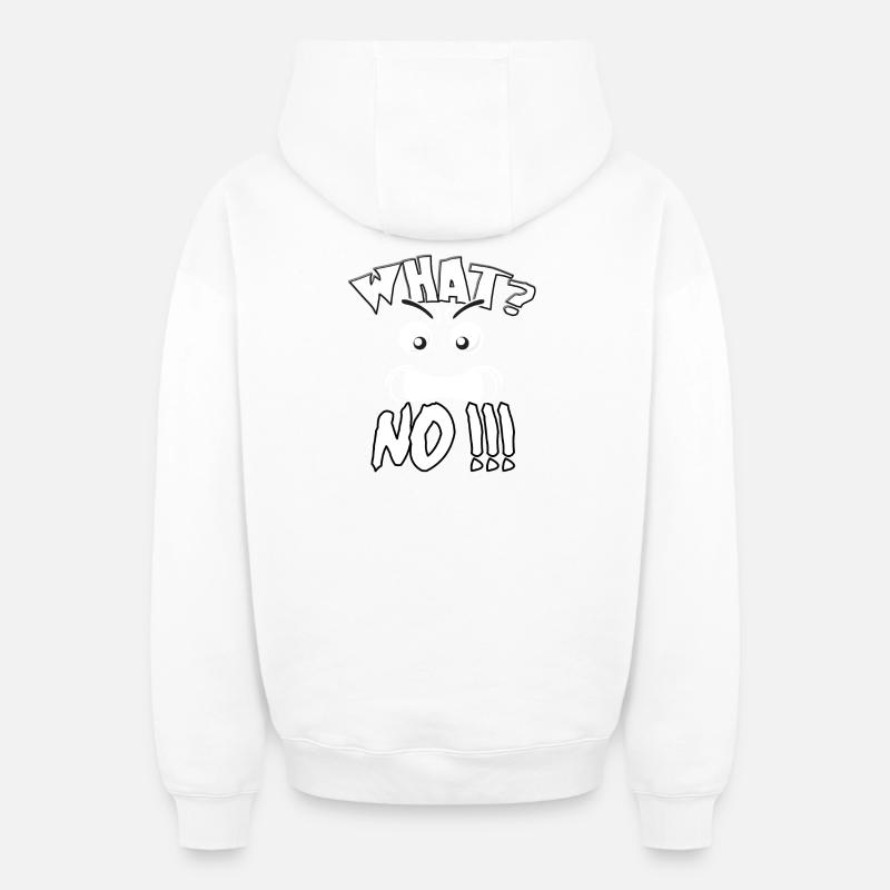 Quoi? Non! Quoi? Non! - Sweat à capuche unisexe zippé oversize épais SPREAD - blanc