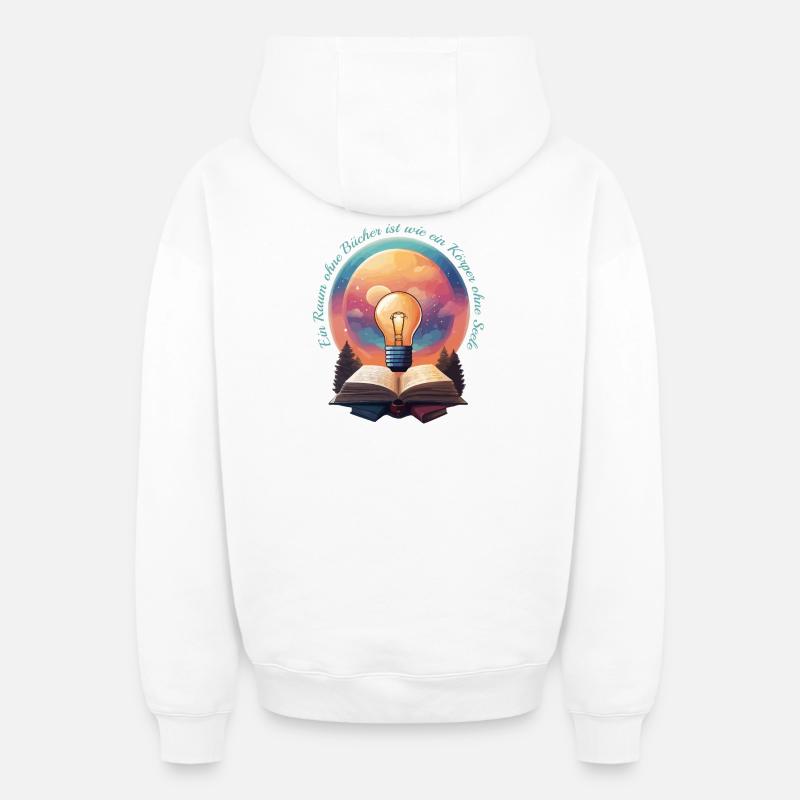 Livres Nerd - Sweat à capuche unisexe zippé oversize épais SPREAD - blanc