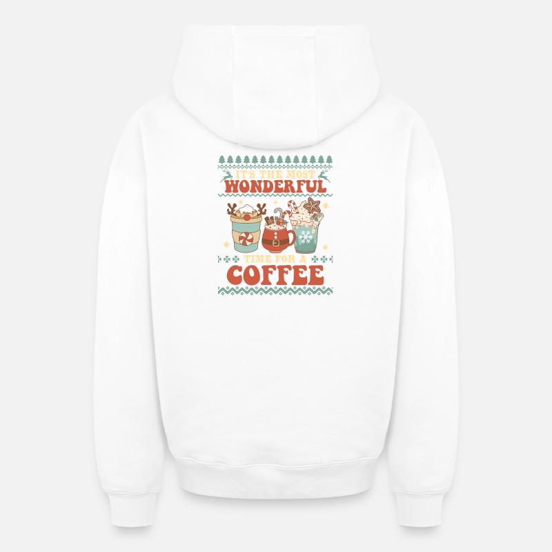 Hässlicher Weihnachtspullover - Oversized Heavyweight Unisex Zip Hoodie - Weiß