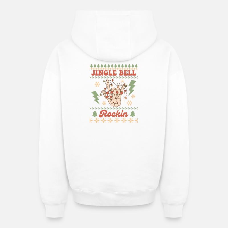 Pull de Noël moche - Sweat à capuche unisexe zippé oversize épais SPREAD - blanc