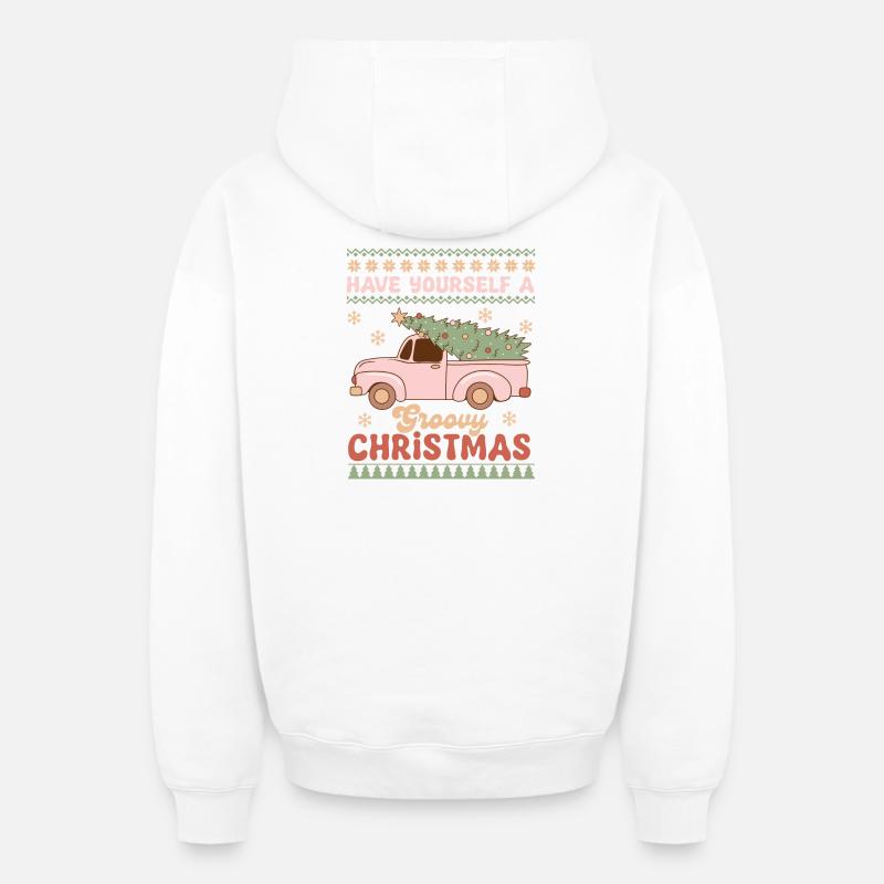 Hässlicher Weihnachtspullover - Oversized Heavyweight Unisex Zip Hoodie - Weiß
