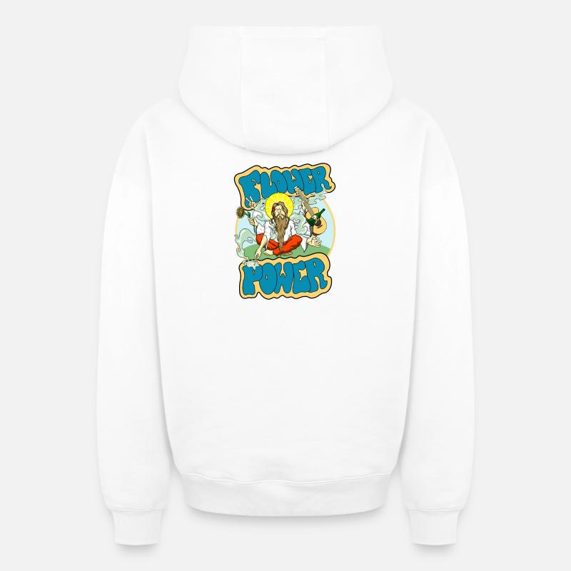 Le pouvoir des fleurs - Sweat à capuche unisexe zippé oversize épais SPREAD - blanc