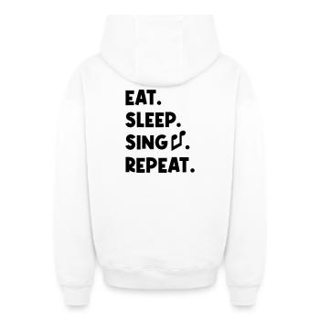 Eat Sleep Sing Repeat - Oversized Heavyweight Unisex Zip Hoodie - white - Back - AI Model Male 178 light (178cm)