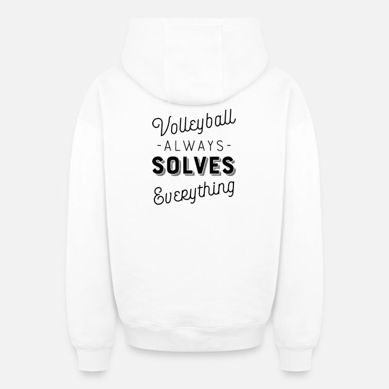 Volley-ball - Sweat à capuche unisexe zippé oversize épais SPREAD - blanc