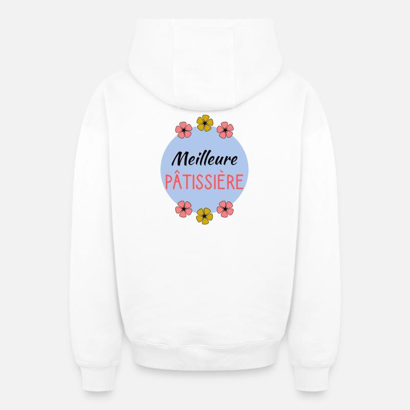 MAMIE. GRAND-MERE - Sweat à capuche unisexe zippé oversize épais SPREAD - blanc