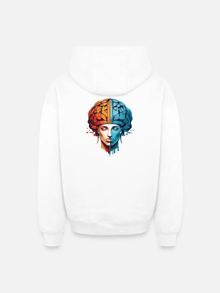 Women Thinking - Oversized Heavyweight Unisex Zip Hoodie - white