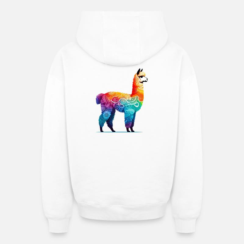Alpaga - Sweat à capuche unisexe zippé oversize épais SPREAD - blanc