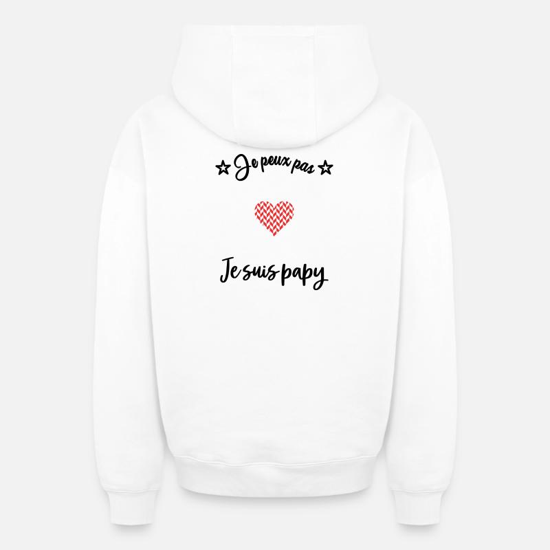 PAPY. PAPA - Sweat à capuche unisexe zippé oversize épais SPREAD - blanc