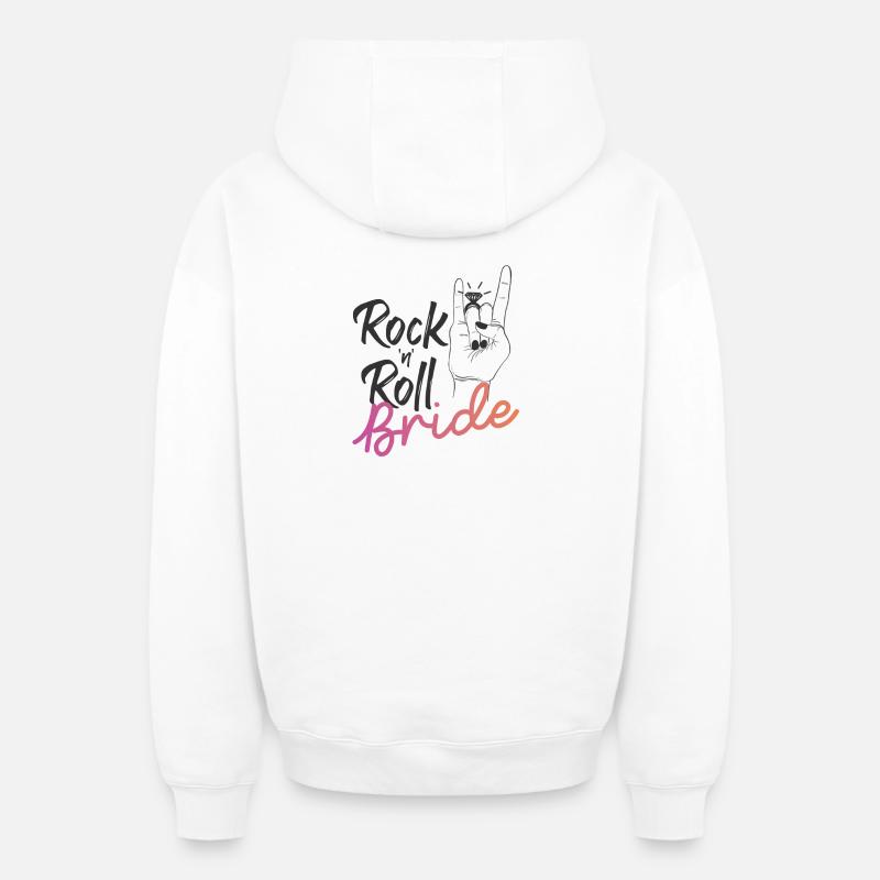 Mariée Rock 'n' Roll - Sweat à capuche unisexe zippé oversize épais SPREAD - blanc
