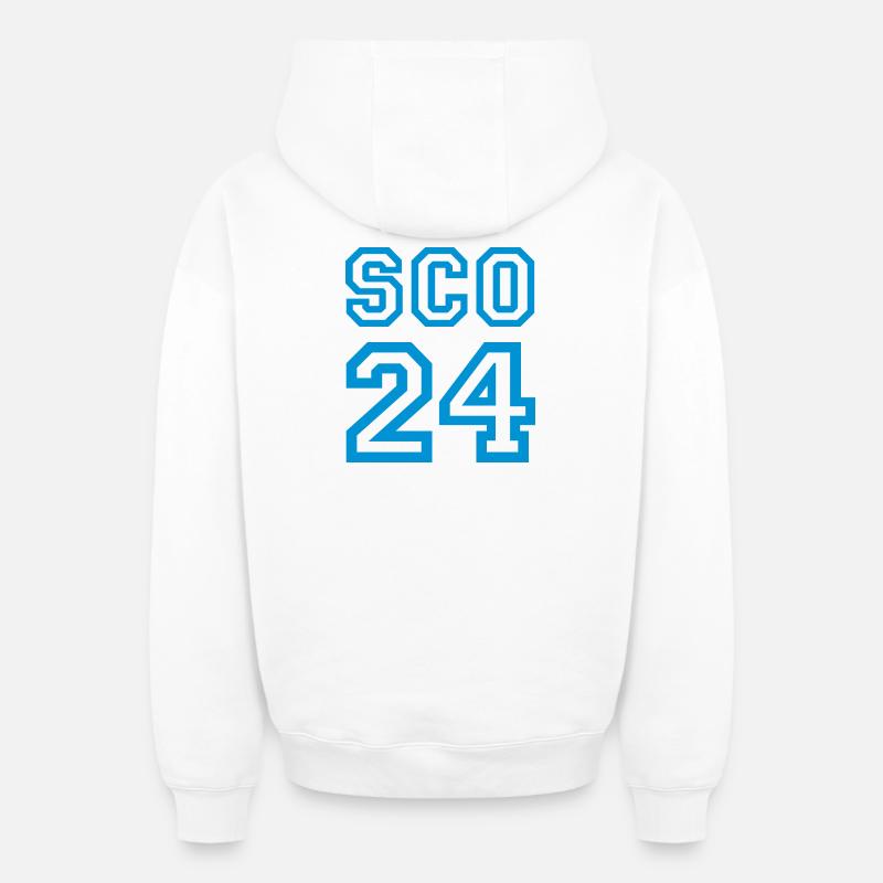 Écosse Schottland - Sweat à capuche unisexe zippé oversize épais SPREAD - blanc
