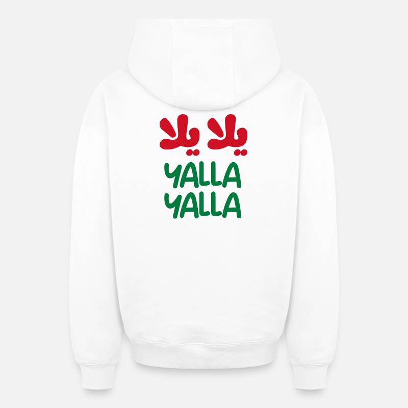 Yalla yalla - Sweat à capuche unisexe zippé oversize épais SPREAD - blanc
