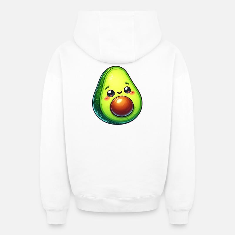 Avocat - Sweat à capuche unisexe zippé oversize épais SPREAD - blanc