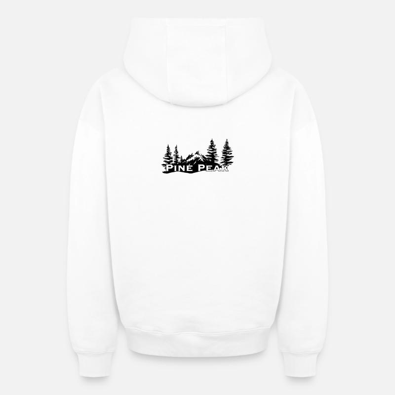Pic des pins - Sweat à capuche unisexe zippé oversize épais SPREAD - blanc
