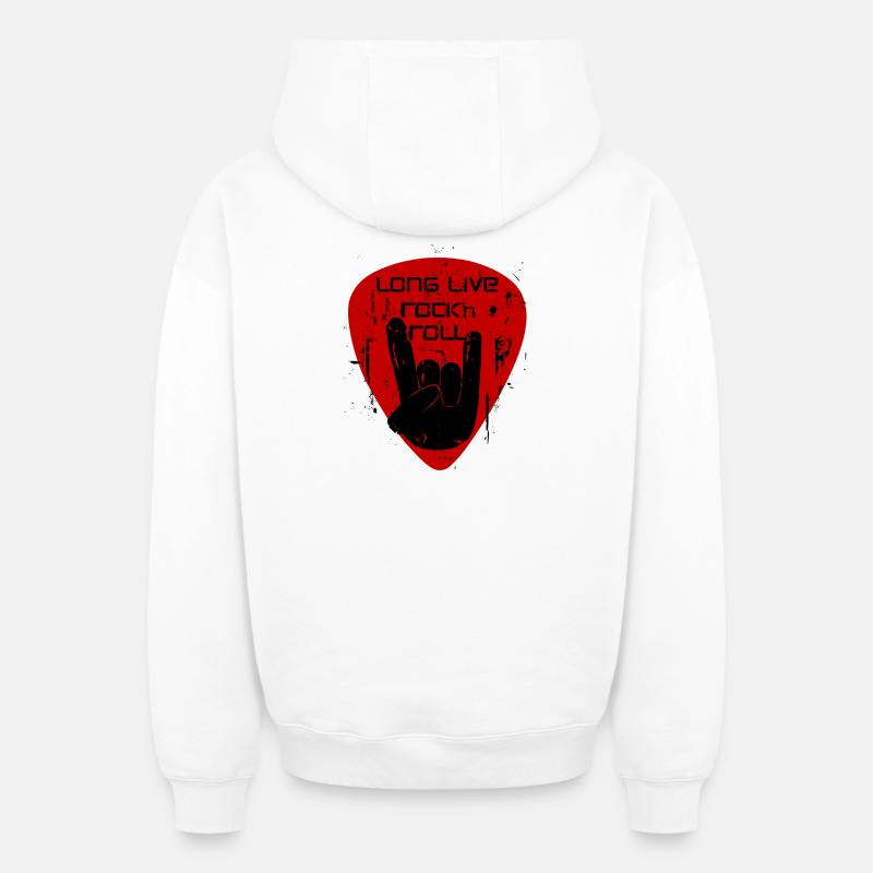 Vive le Rock’n’Roll - Sweat à capuche unisexe zippé oversize épais SPREAD - blanc