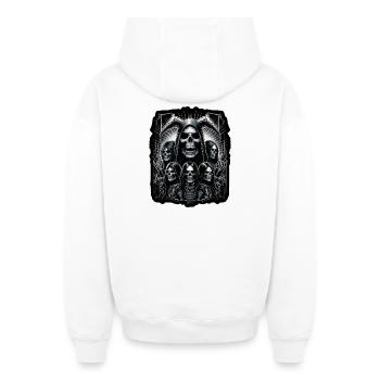 Metall-Skelette - Oversized Heavyweight Unisex Zip Hoodie - Weiß - Hinten - AI Model Male 178 light (178cm)