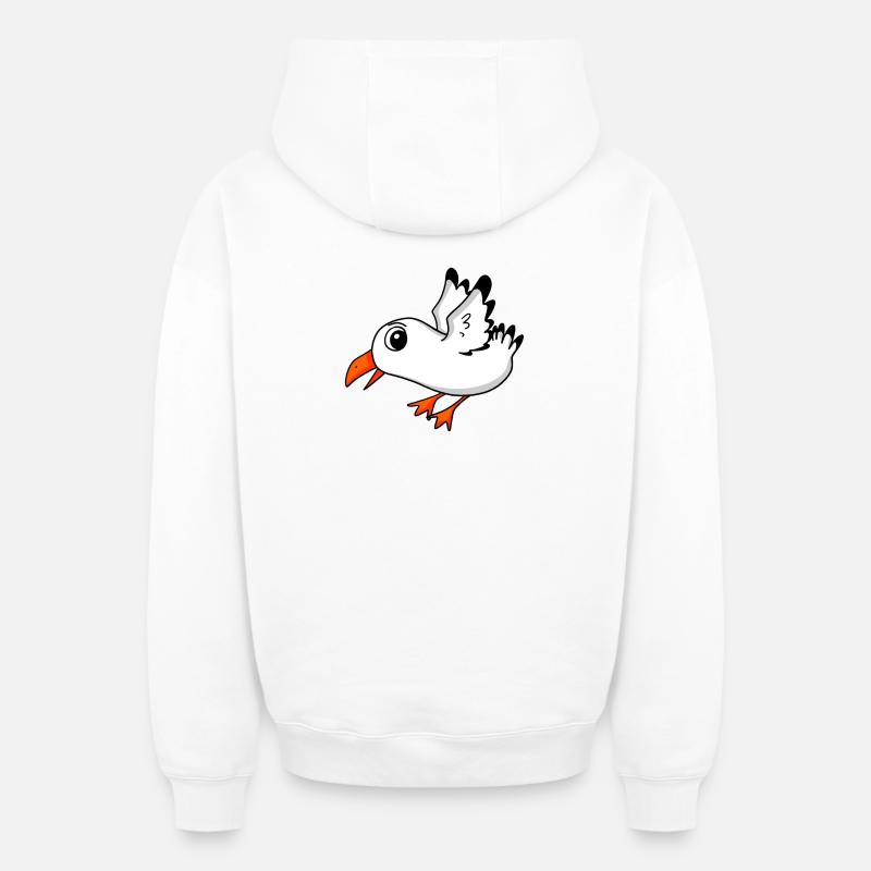 Möwe Vogel - Oversized Heavyweight Unisex Zip Hoodie - Weiß