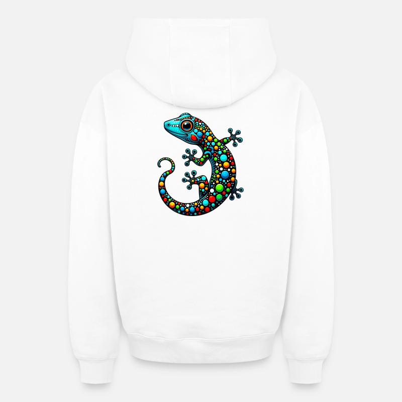 Gecko - Sweat à capuche unisexe zippé oversize épais SPREAD - blanc