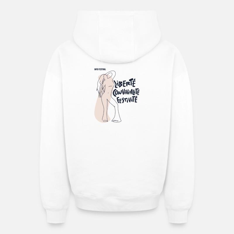 Fühl dich frei Mädchen - Oversized Heavyweight Unisex Zip Hoodie - Weiß