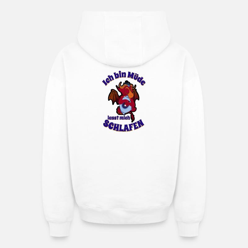 Schlafender Drache - Oversized Heavyweight Unisex Zip Hoodie - Weiß