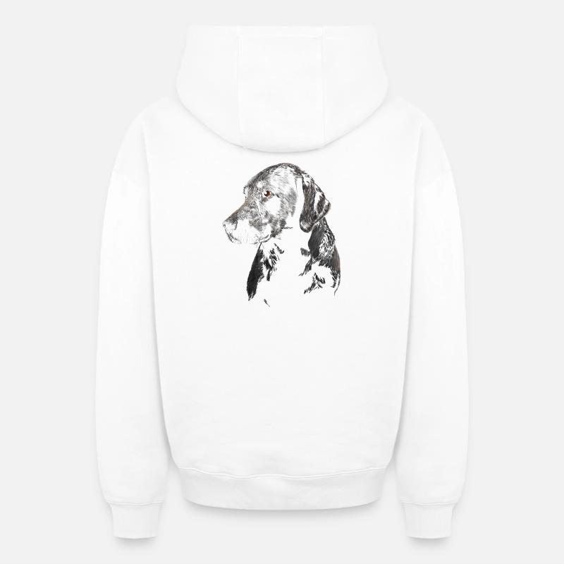Labrador - Sweat à capuche unisexe zippé oversize épais SPREAD - blanc