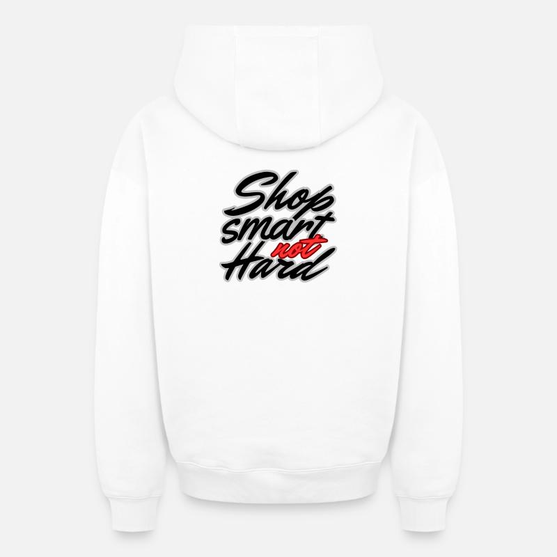 Shop smart not hard - Sweat à capuche unisexe zippé oversize épais SPREAD - blanc