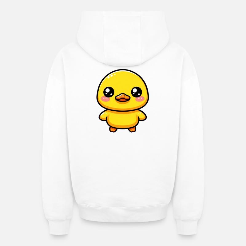Caneton Canard Canard Canard - Sweat à capuche unisexe zippé oversize épais SPREAD - blanc