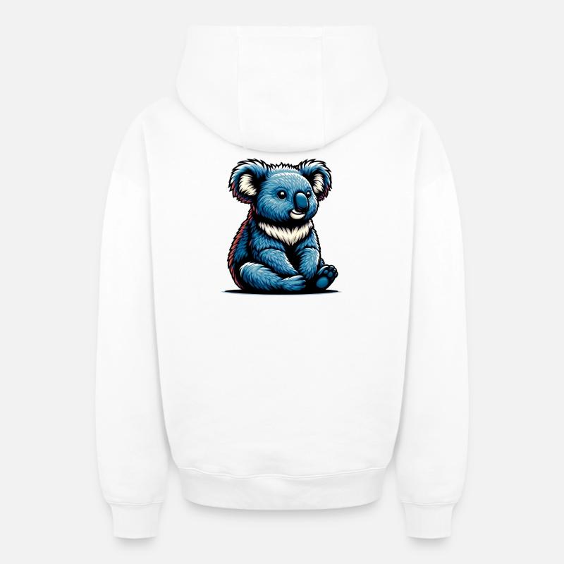 Koala - Sweat à capuche unisexe zippé oversize épais SPREAD - blanc