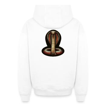 Kobra im Feuerfarben-Kontrast - Oversized Heavyweight Unisex Zip Hoodie - Weiß - Hinten - AI Model Male 178 light (178cm)
