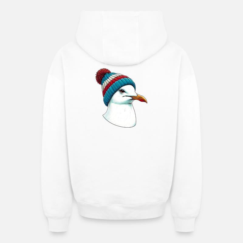Mouette - Sweat à capuche unisexe zippé oversize épais SPREAD - blanc