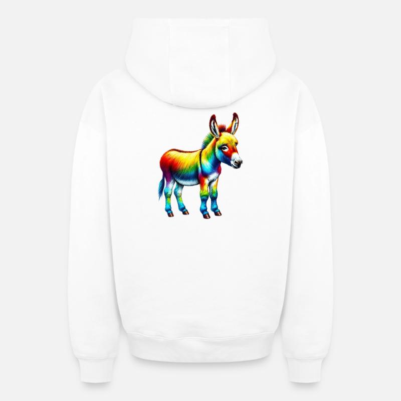 Mule âne - Sweat à capuche unisexe zippé oversize épais SPREAD - blanc