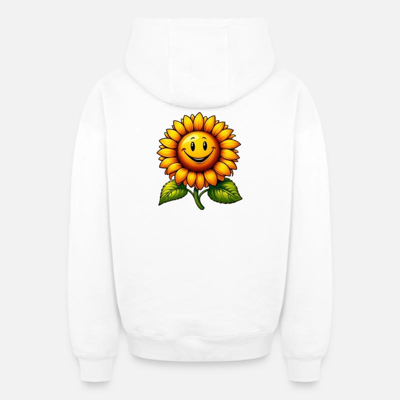 Tournesol - Sweat à capuche unisexe zippé oversize épais SPREAD - blanc