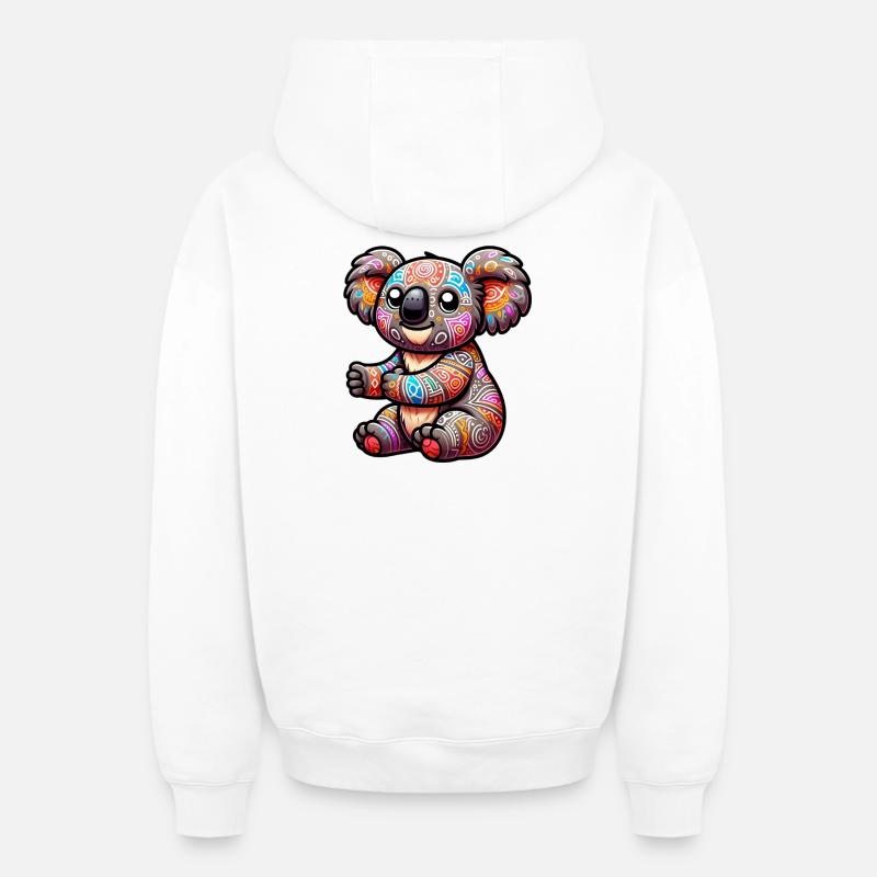 Koala - Sweat à capuche unisexe zippé oversize épais SPREAD - blanc