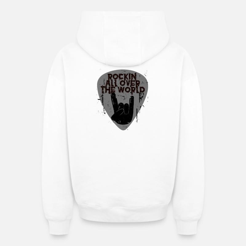 Rock’n’Roll - Sweat à capuche unisexe zippé oversize épais SPREAD - blanc