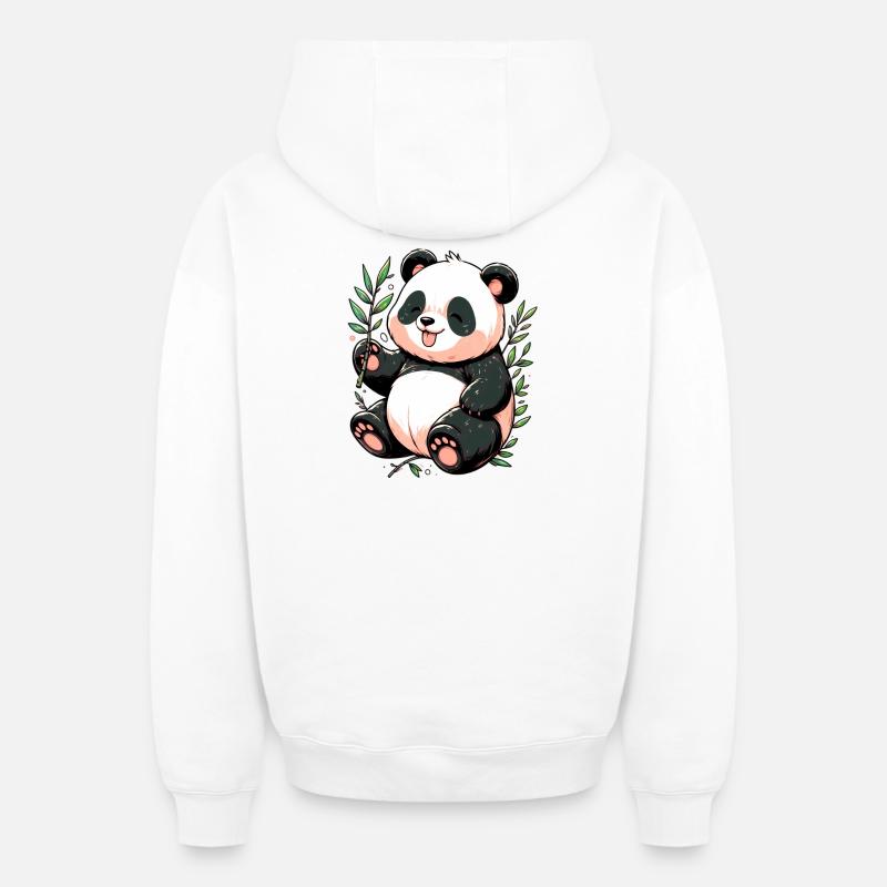 Panda - Sweat à capuche unisexe zippé oversize épais SPREAD - blanc