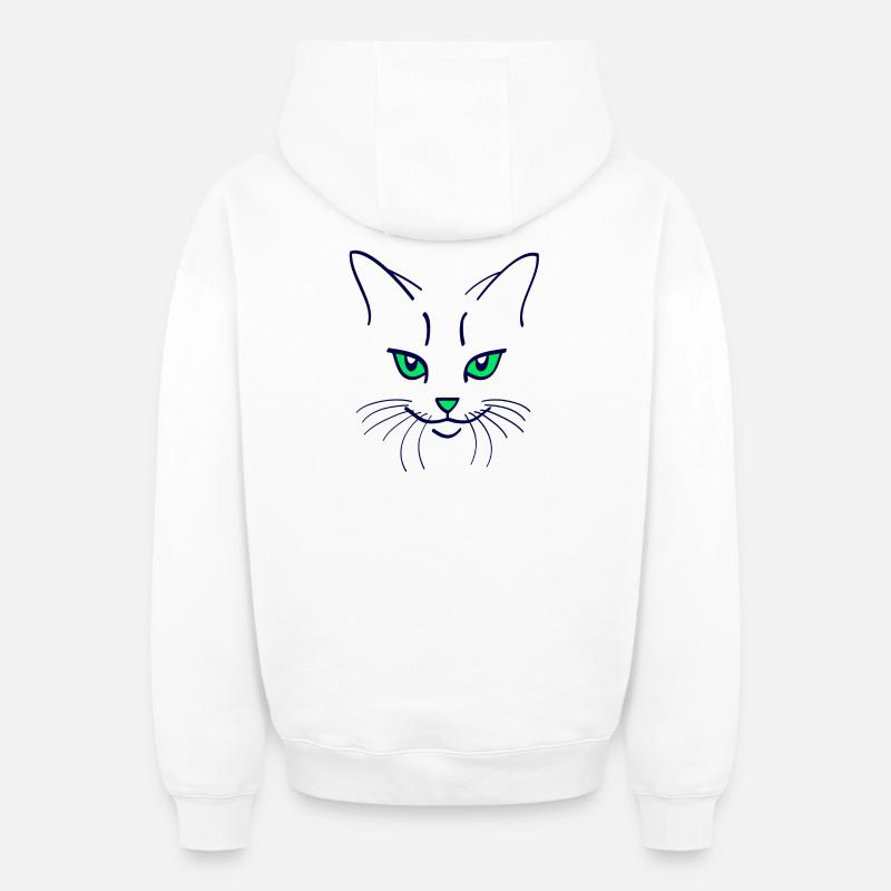 42 Katze Farbe - Oversized Heavyweight Unisex Zip Hoodie - Weiß