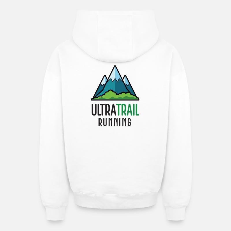 Ultra Trail Running - Sweat à capuche unisexe zippé oversize épais SPREAD - blanc