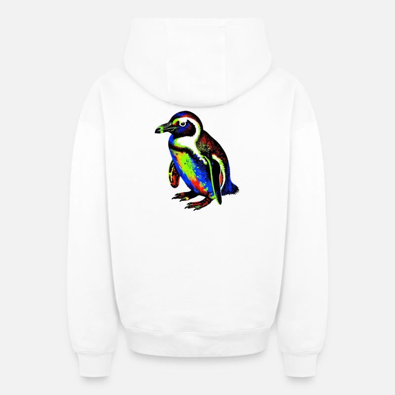 Pingouin - Sweat à capuche unisexe zippé oversize épais SPREAD - blanc