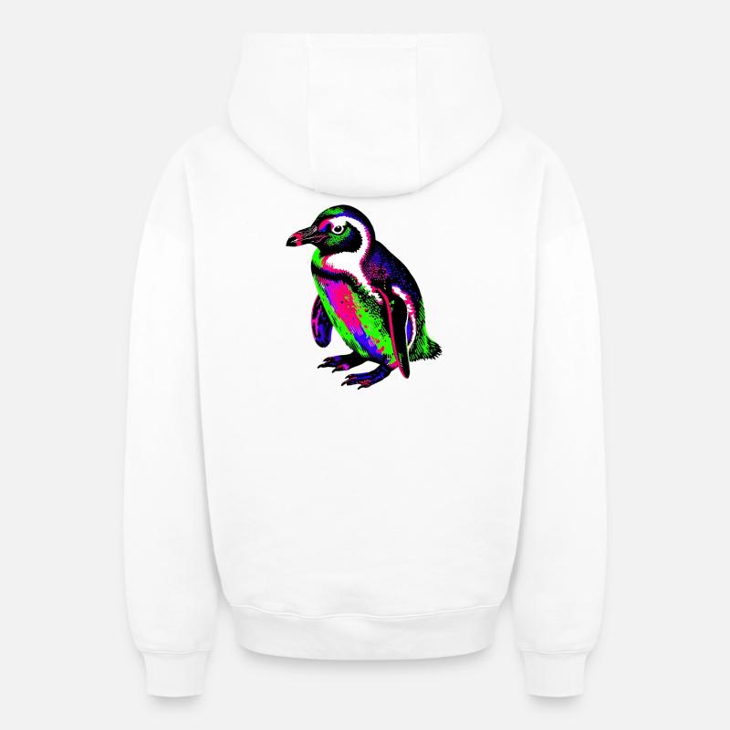 Pingouin - Sweat à capuche unisexe zippé oversize épais SPREAD - blanc