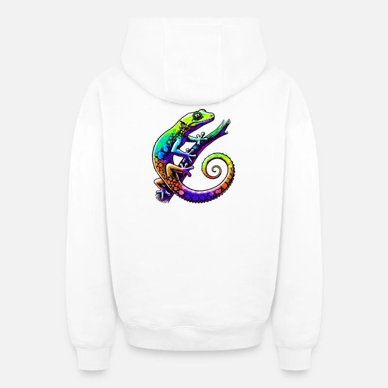 Gecko - Sweat à capuche unisexe zippé oversize épais SPREAD - blanc
