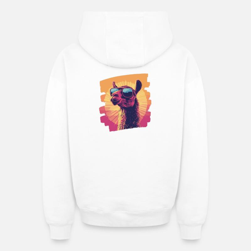 Alpaga - Sweat à capuche unisexe zippé oversize épais SPREAD - blanc