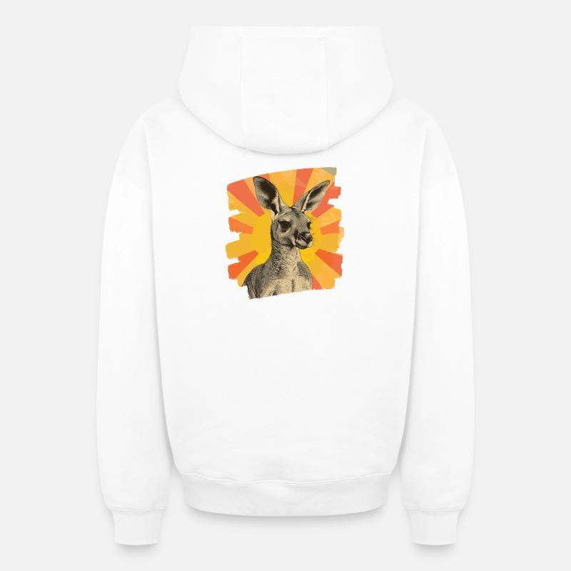 Kangourou - Sweat à capuche unisexe zippé oversize épais SPREAD - blanc